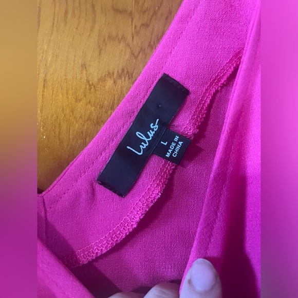 Lulus sweet surprise bright pink high-low Maxi dress Size: L - Picture 4 of 5